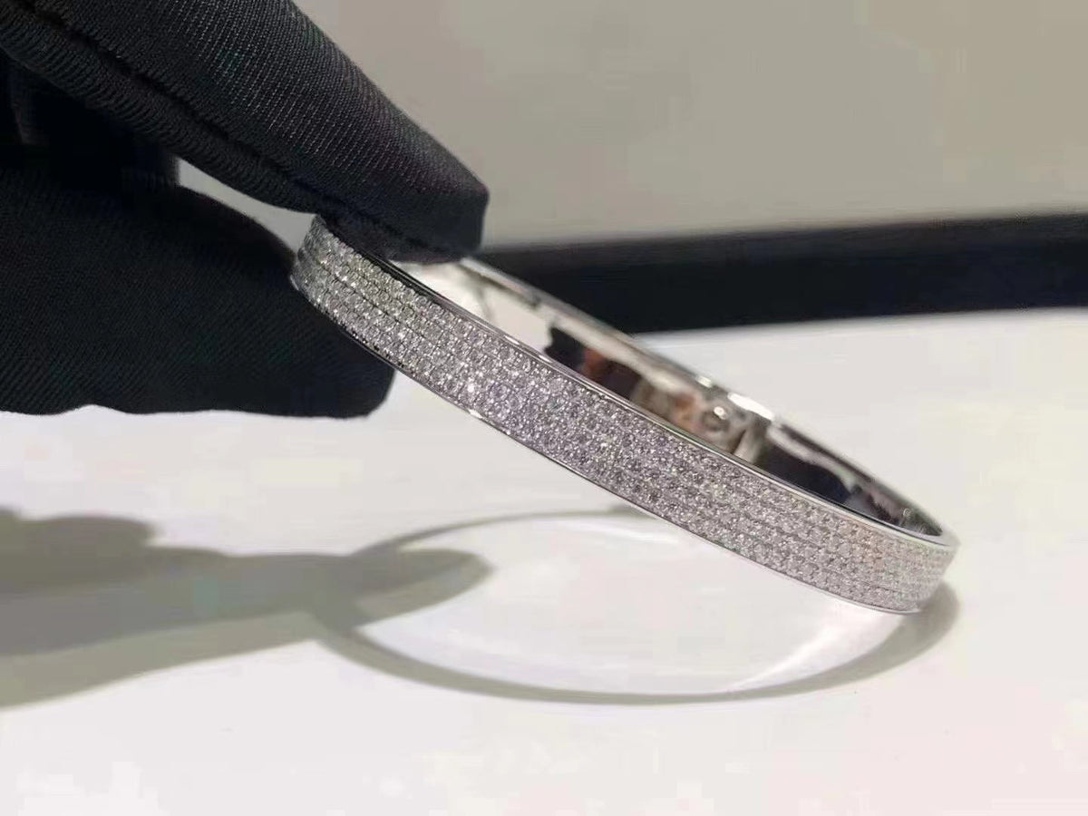 [⭐Sparkve]HM KELLY BRACELET IN SILVER AND FULL PAVE DIAMOND