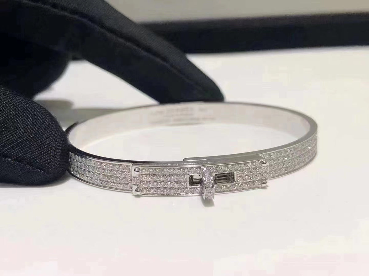 [⭐Sparkve]HM KELLY BRACELET IN SILVER AND FULL PAVE DIAMOND