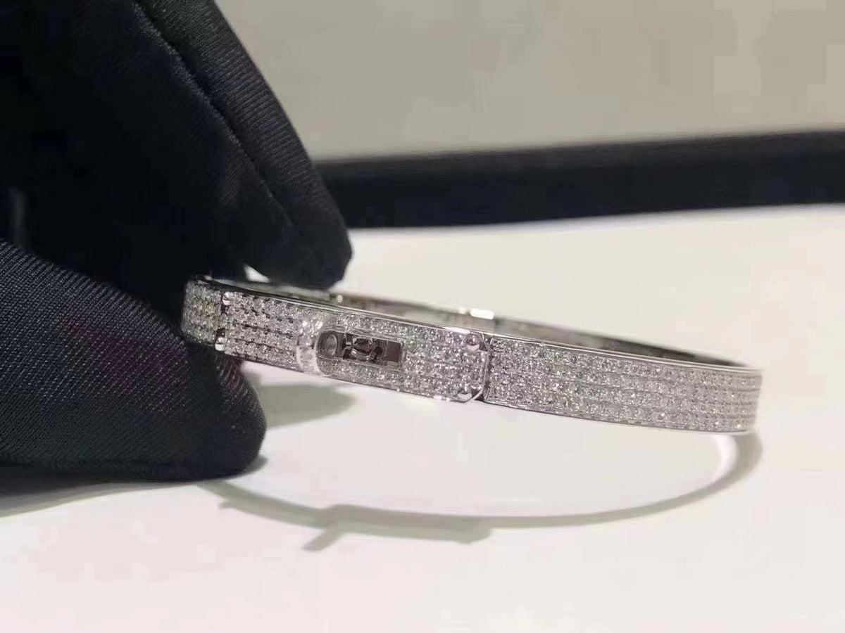 [⭐Sparkve]HM KELLY BRACELET IN SILVER AND FULL PAVE DIAMOND