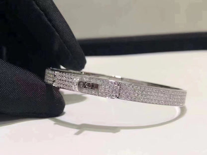 [⭐Sparkve]HM KELLY BRACELET IN SILVER AND FULL PAVE DIAMOND