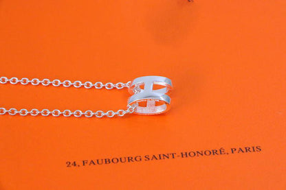 [⭐Sparkve]HM NECKLACE H LETTER OVAL SERIES