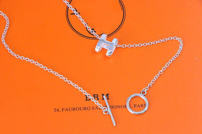 [⭐Sparkve]HM NECKLACE H LETTER OVAL SERIES