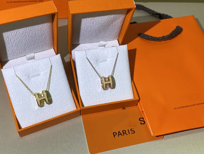 [⭐Sparkve]HM CLIC YELLOW ENAMEL GOLD NECKLACE