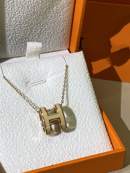 [⭐Sparkve]HM CLIC YELLOW ENAMEL GOLD NECKLACE