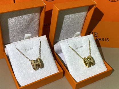 [⭐Sparkve]HM CLIC YELLOW ENAMEL GOLD NECKLACE