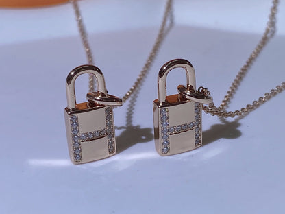 [⭐Sparkve]HM ADVANCED NICHE LOCK HEAD NECKLACE DIAMONDS