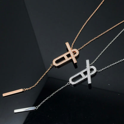 [⭐Sparkve]HM NECKLACE PLATINUM ROSE GOLD DIAMOND