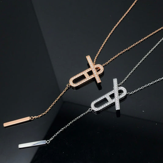 [⭐Sparkve]HM NECKLACE PLATINUM ROSE GOLD DIAMOND