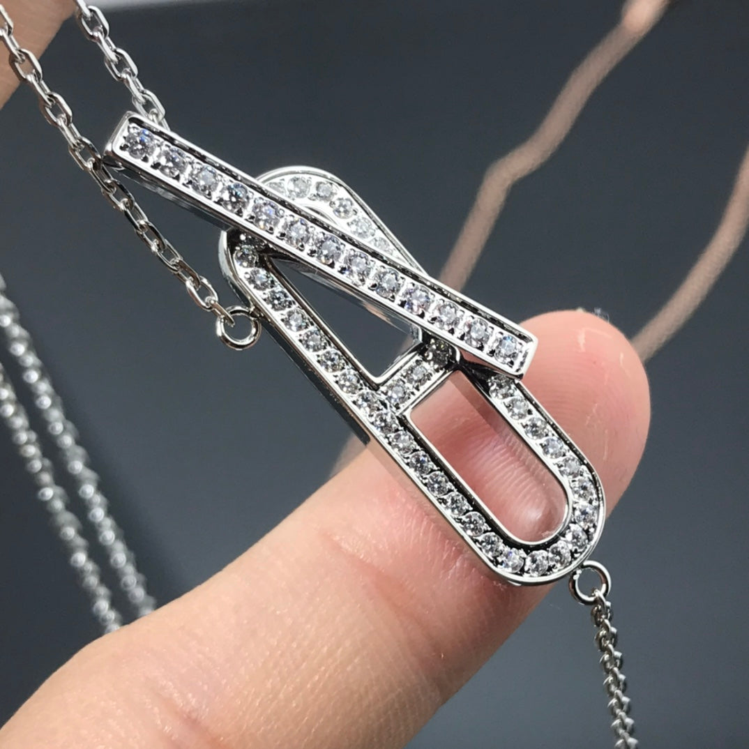 [⭐Sparkve]HM NECKLACE PLATINUM ROSE GOLD DIAMOND