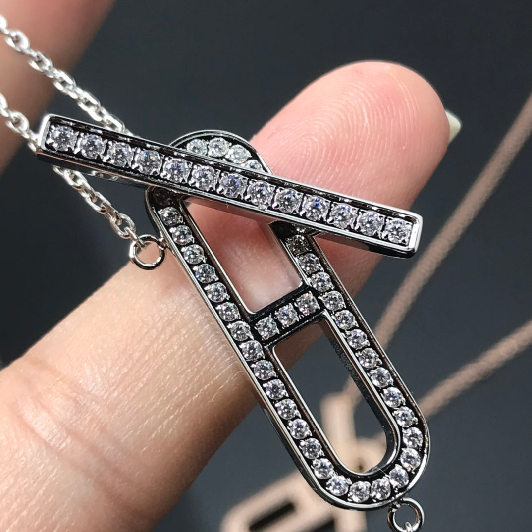 [⭐Sparkve]HM NECKLACE PLATINUM ROSE GOLD DIAMOND