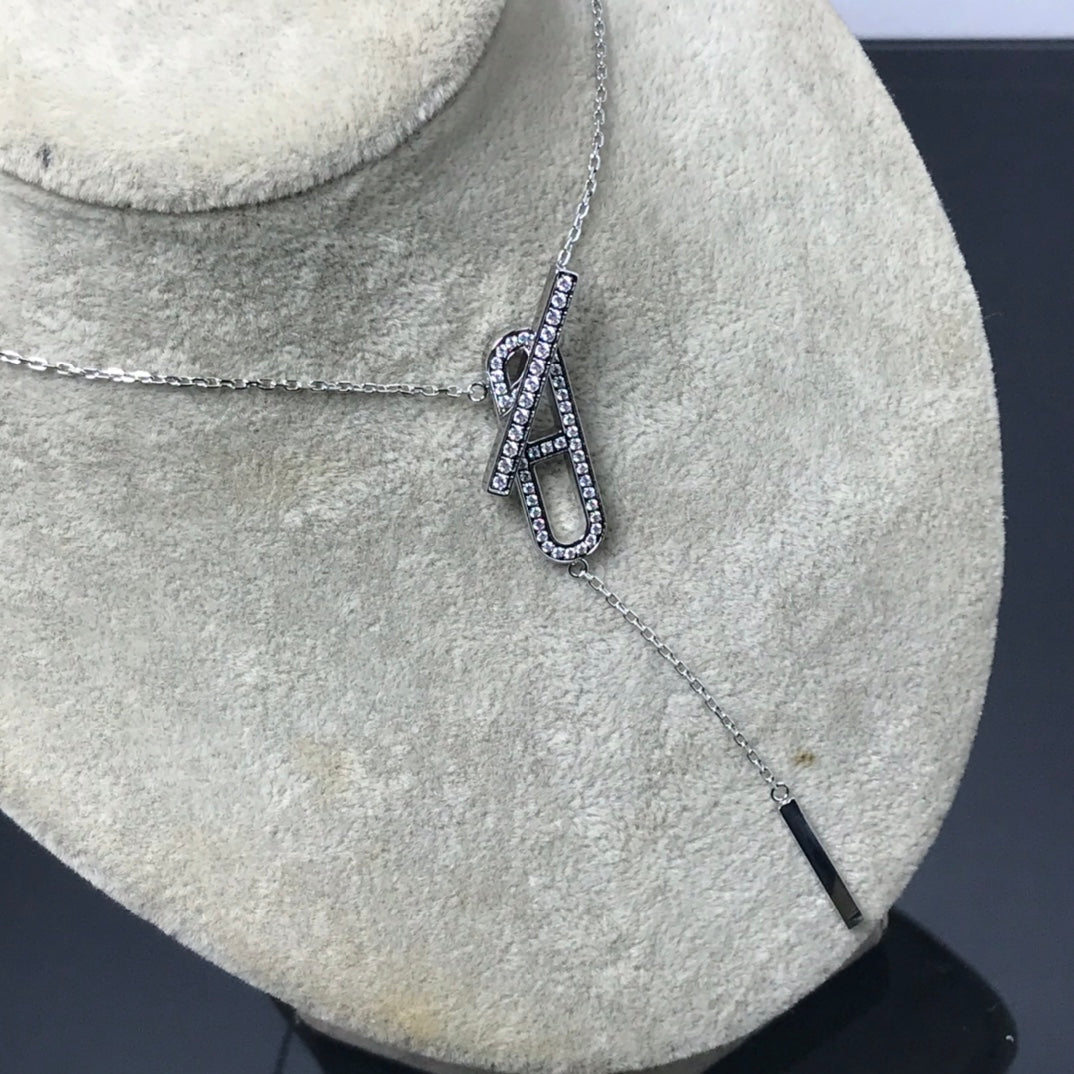 [⭐Sparkve]HM NECKLACE PLATINUM ROSE GOLD DIAMOND