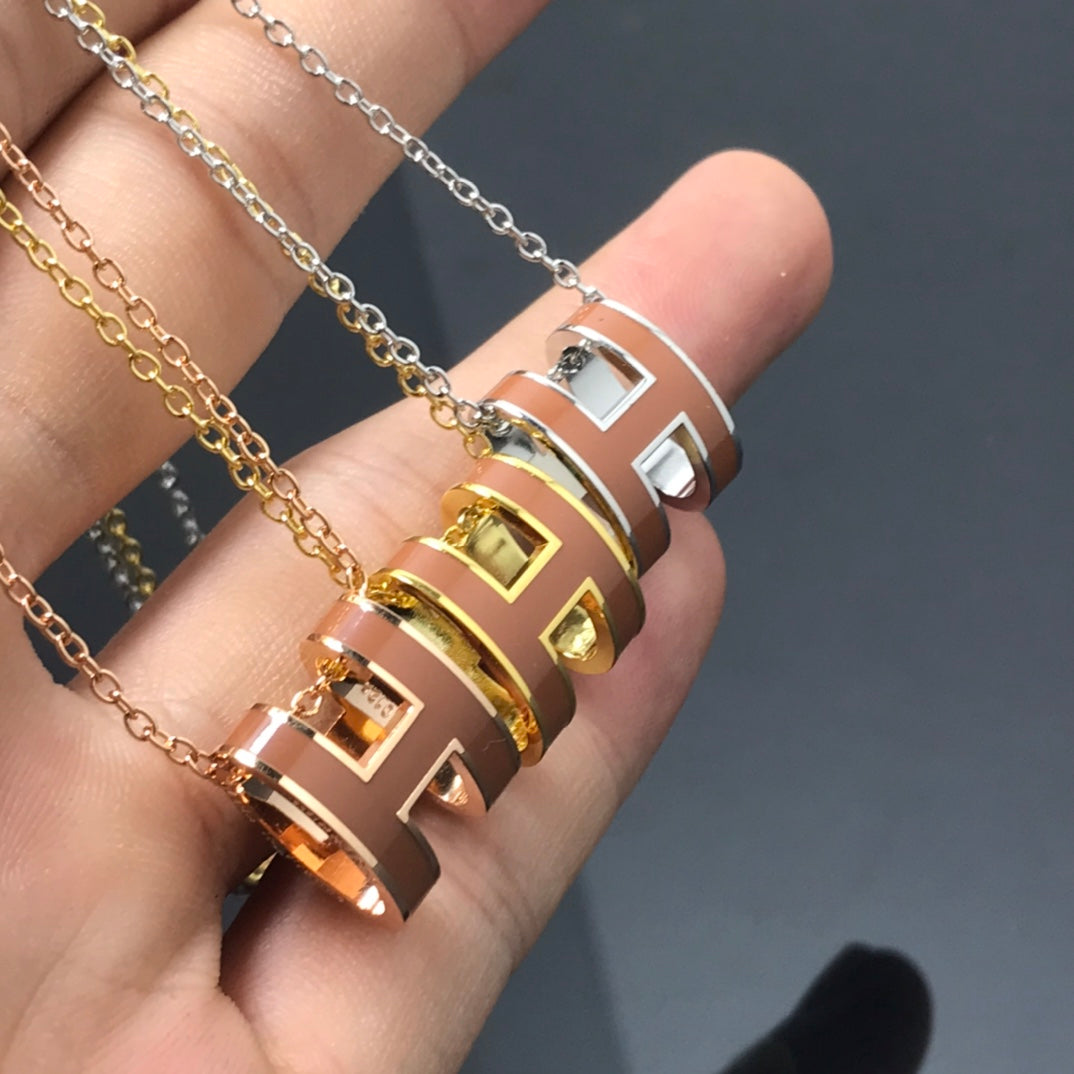 [⭐Sparkve]H NECKLACE BROWN