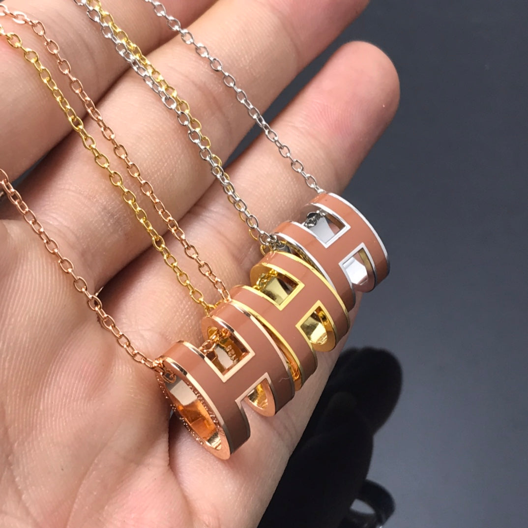 [⭐Sparkve]H NECKLACE BROWN