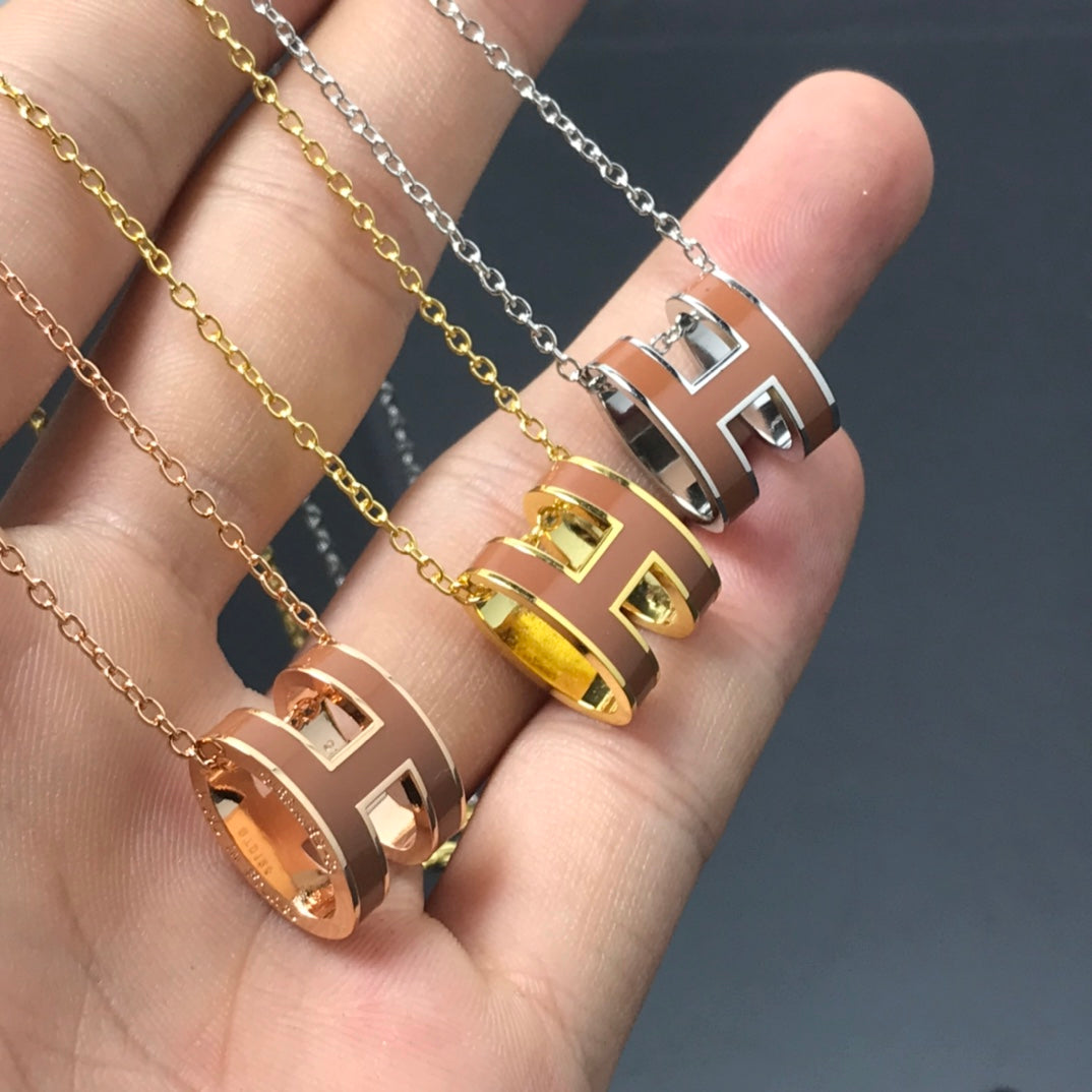 [⭐Sparkve]H NECKLACE BROWN