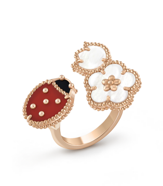 [⭐Sparkve]Sparkve 3 MOTIF ROSE GOLD RING