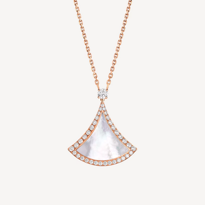 [⭐Sparkve]DREAM MOP DIAMOND PAVED PINK GOLD NECKLACE
