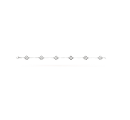 [⭐Sparkve]CLOVER 6 MOTIF SILVER DIAMOND BRACELET
