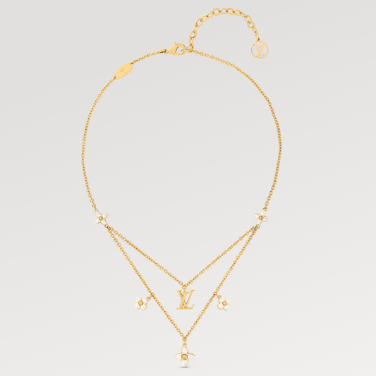 [⭐Sparkve]FLOWERGRAM GOLD MOP DOUBLE ROW NECKLACE