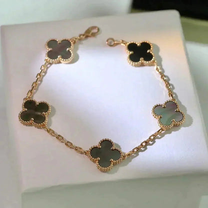 [⭐Sparkve] CLOVER 5 MOTIF GRAY MOP BRACELET COLLECTION