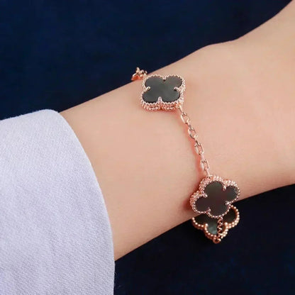 [⭐Sparkve] CLOVER 5 MOTIF GRAY MOP BRACELET COLLECTION
