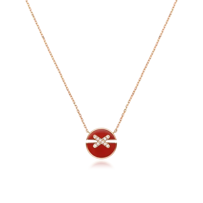 [⭐Sparkve]JEUX DE ROSE GOLD DIAMOND NECKLACE