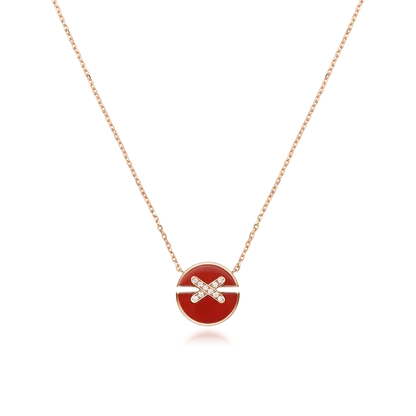[⭐Sparkve]JEUX DE ROSE GOLD DIAMOND NECKLACE