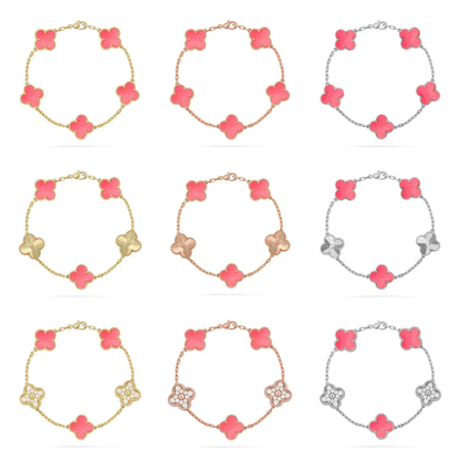 [⭐Sparkve] CLOVER 5 MOTIFS  PINK MOP BRACELET COLLECTION