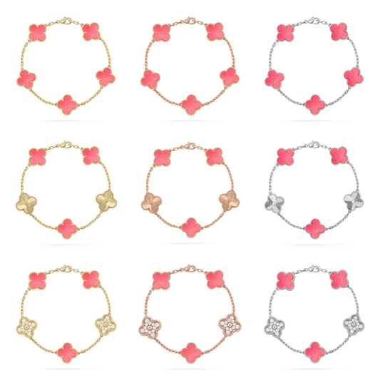 [⭐Sparkve] CLOVER 5 MOTIFS  PINK MOP BRACELET COLLECTION
