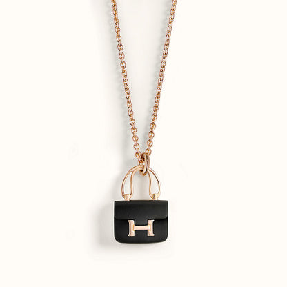 [⭐Sparkve]CONSTANCE BLACK PEDANT PINK GOLD NECKLACE