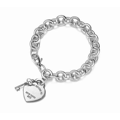 [⭐Sparkve Jewels]KEY HEART CARD CHUNKY INTERLOCKING BRACELET LENGTH