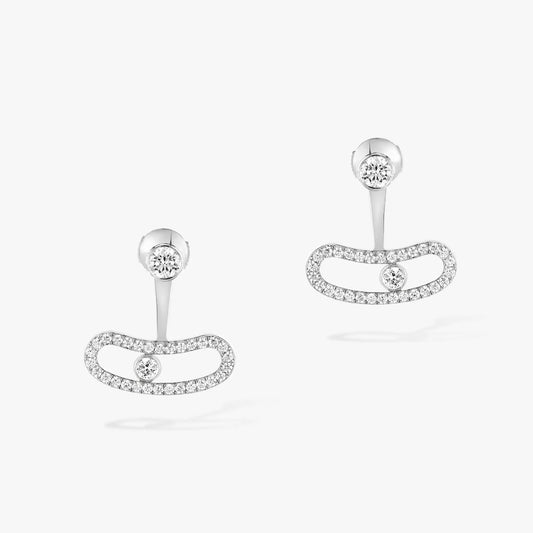 [⭐Sparkve]MOVE UNO SILVER DIAMOND EARRINGS