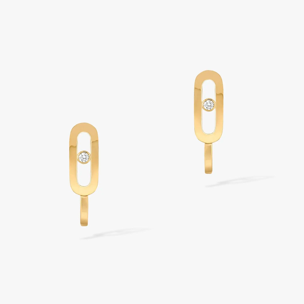 [⭐Sparkve]CREOLES MOVE UNO MINI 1 DIAMOND EARRINGS
