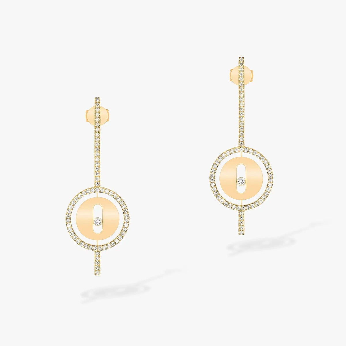 [⭐Sparkve]Demo MOVE ARROW PINK GOLD DIAMOND EARRINGS