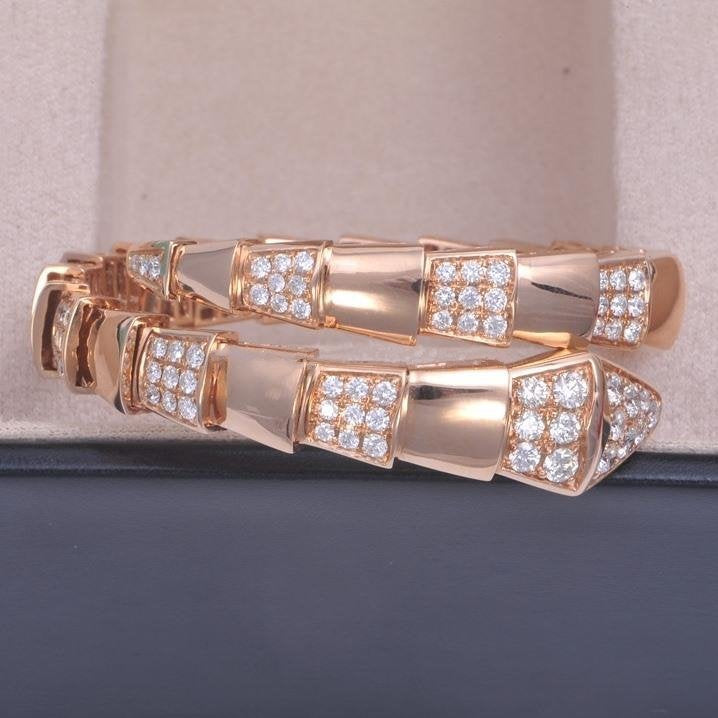 [⭐Sparkve]SERPENTI BRACELET PINK GOLD DIAMOND