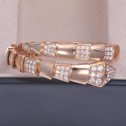 [⭐Sparkve]SERPENTI BRACELET PINK GOLD DIAMOND