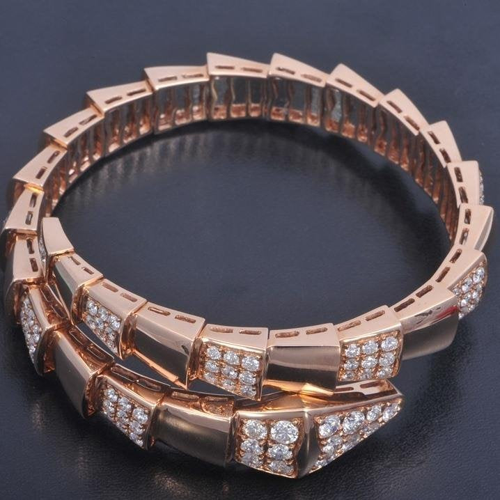 [⭐Sparkve]SERPENTI BRACELET PINK GOLD DIAMOND