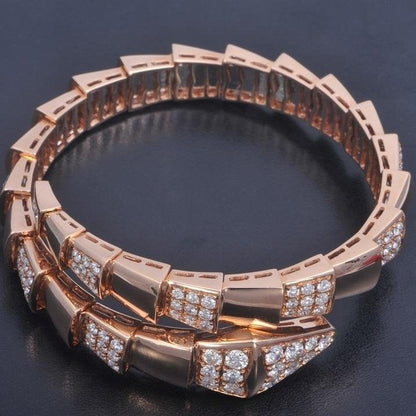 [⭐Sparkve]SERPENTI BRACELET PINK GOLD DIAMOND