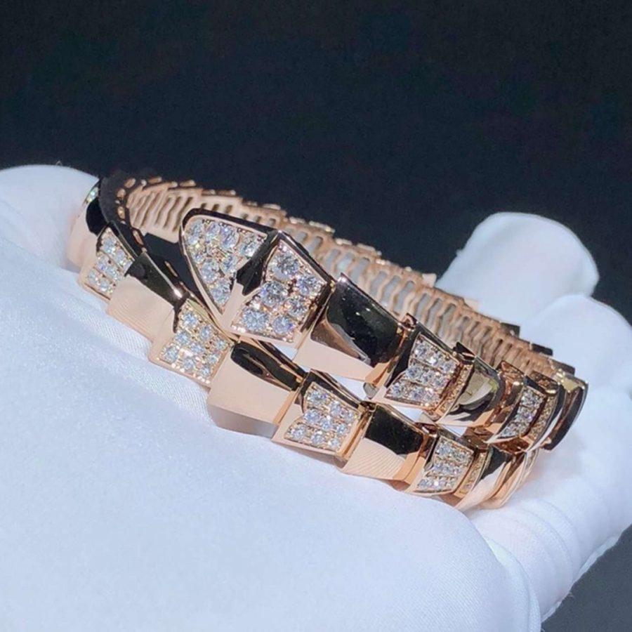 [⭐Sparkve]SERPENTI BRACELET PINK GOLD DIAMOND