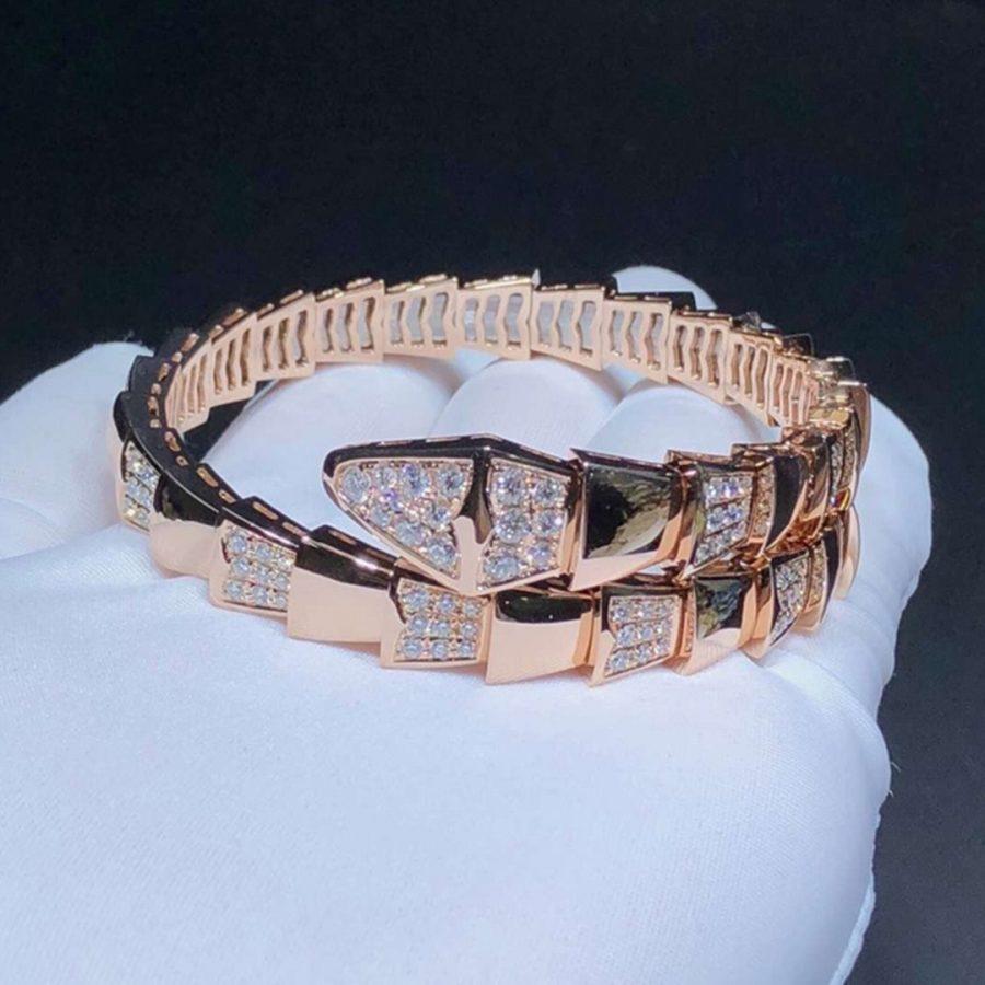 [⭐Sparkve]SERPENTI BRACELET PINK GOLD DIAMOND