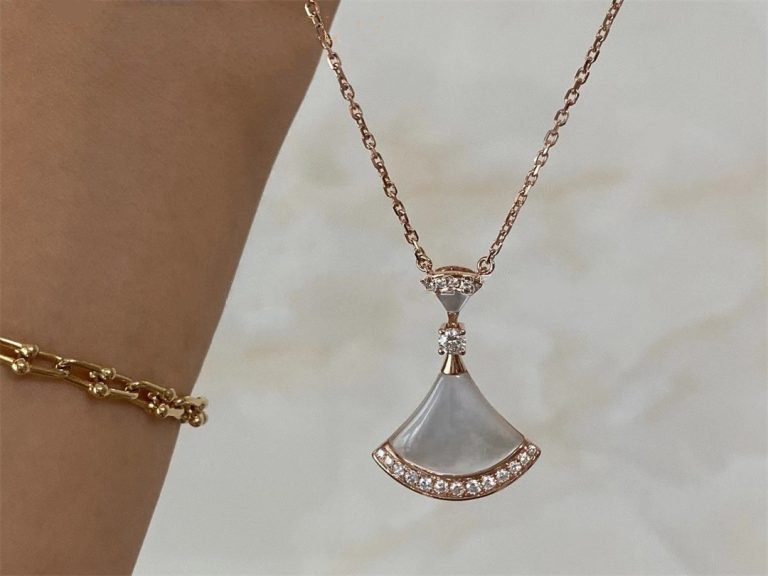[⭐Sparkve]DREAM NECKLACE MOP PINK GOLD DIAMOND