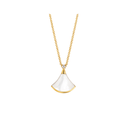[⭐Sparkve]DREAM NECKLACE WHITE MOP GOLD 1 DIAMOND