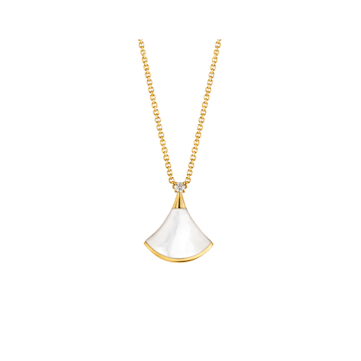 [⭐Sparkve]DREAM NECKLACE WHITE MOP GOLD 1 DIAMOND