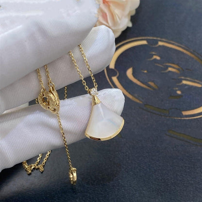[⭐Sparkve]DREAM NECKLACE WHITE MOP GOLD 1 DIAMOND