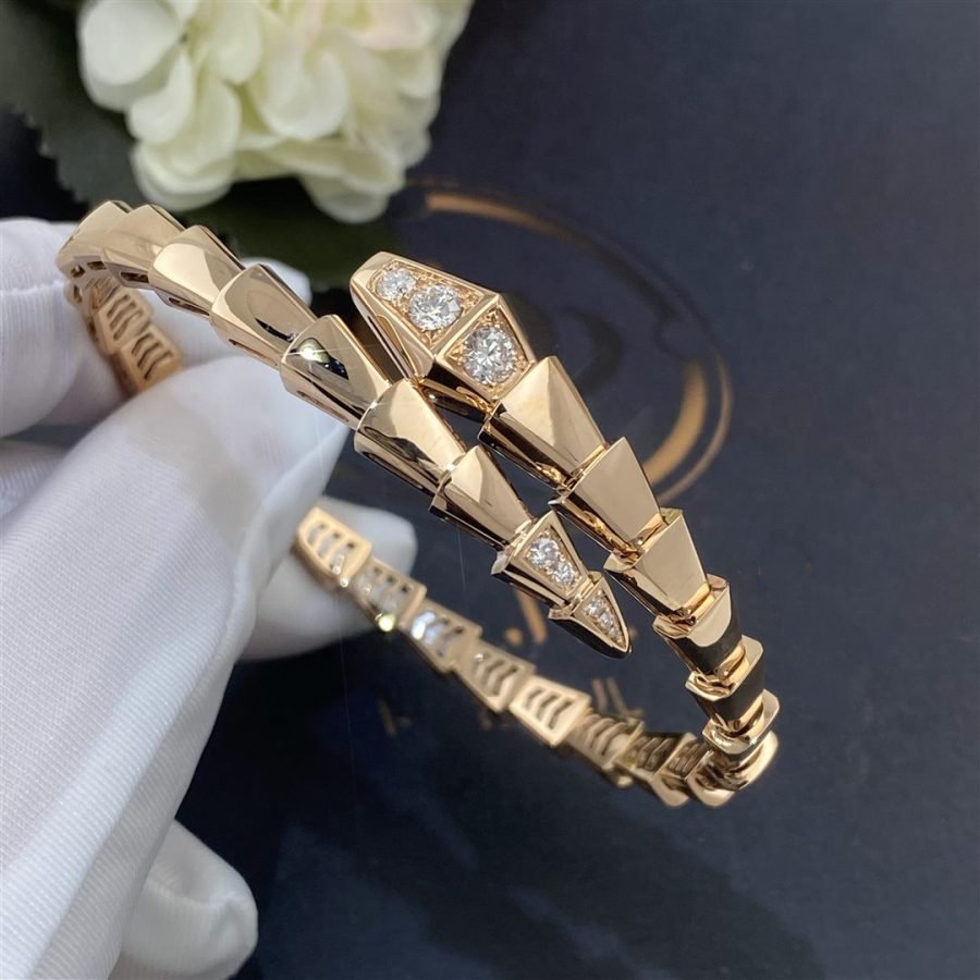 [⭐Sparkve]SERPENTI BRACELET DIAMONDS PINK GOLD