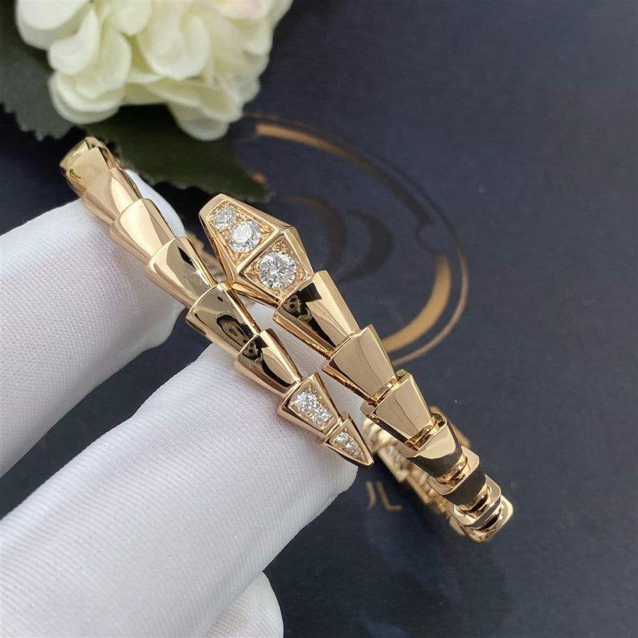 [⭐Sparkve]SERPENTI BRACELET DIAMONDS PINK GOLD