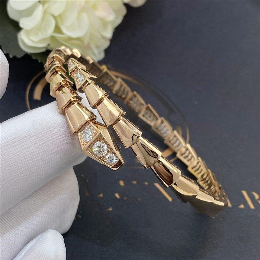 [⭐Sparkve]SERPENTI BRACELET DIAMONDS PINK GOLD
