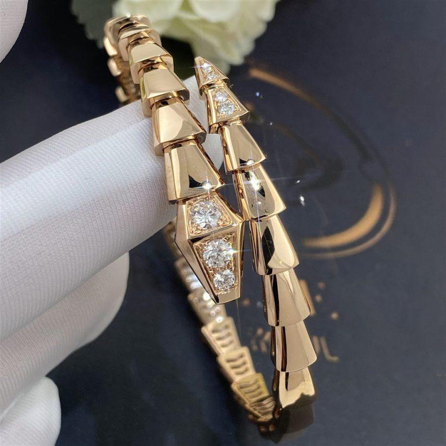 [⭐Sparkve]SERPENTI BRACELET DIAMONDS PINK GOLD