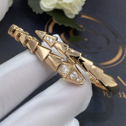 [⭐Sparkve]SERPENTI BRACELET DIAMONDS PINK GOLD