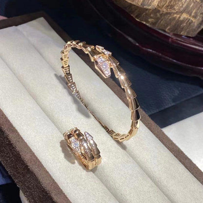 [⭐Sparkve]SERPENTI BRACELET DIAMONDS PINK GOLD