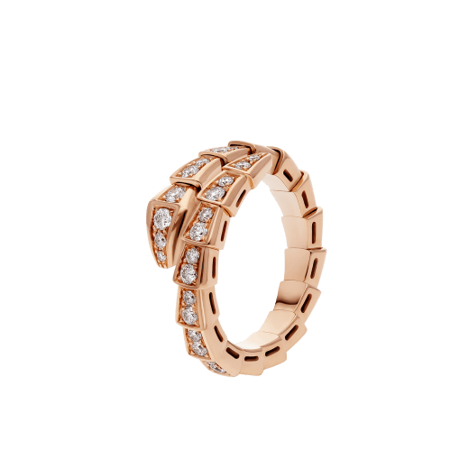 [⭐Sparkve]SERPENTI RING PINK GOLD DIAMOND PAVED 4MM